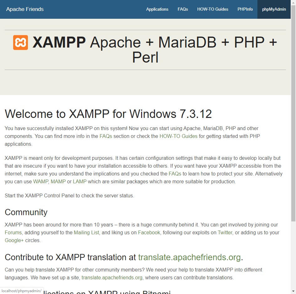 XAMPP、Control PanelのApacheは起動するもMySQLが起動しない。